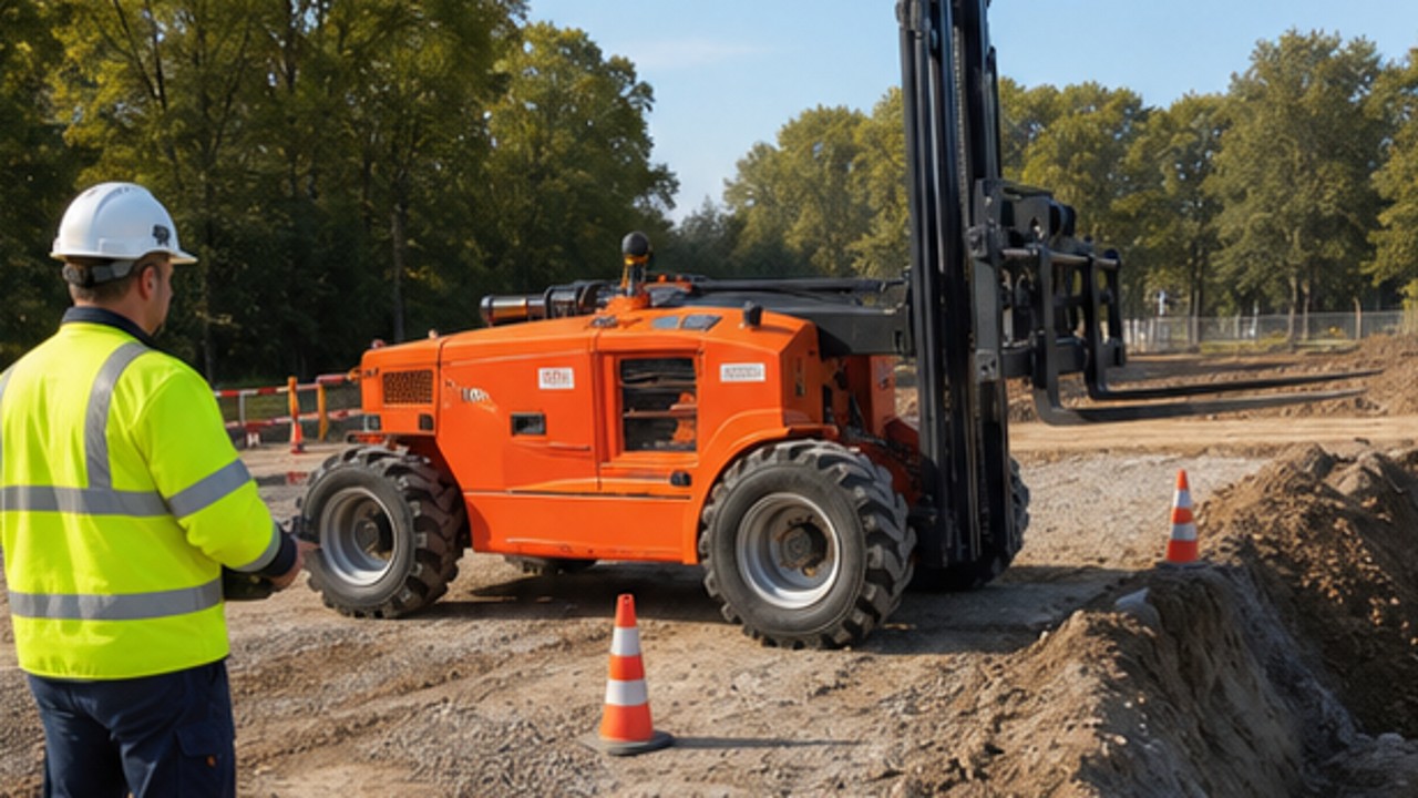 Related Remote Control Rough Terrain Forklift 3 bright operating scene