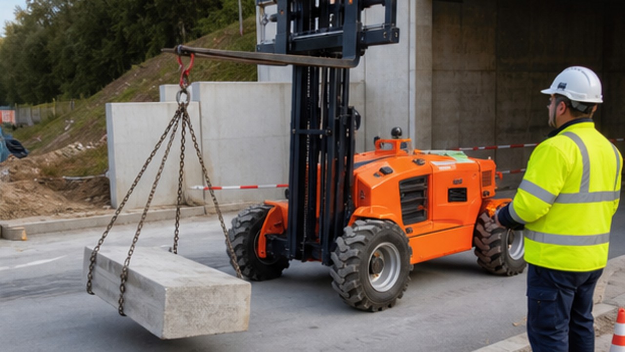 Related Remote Control Rough Terrain Forklift 1 bright operating scene