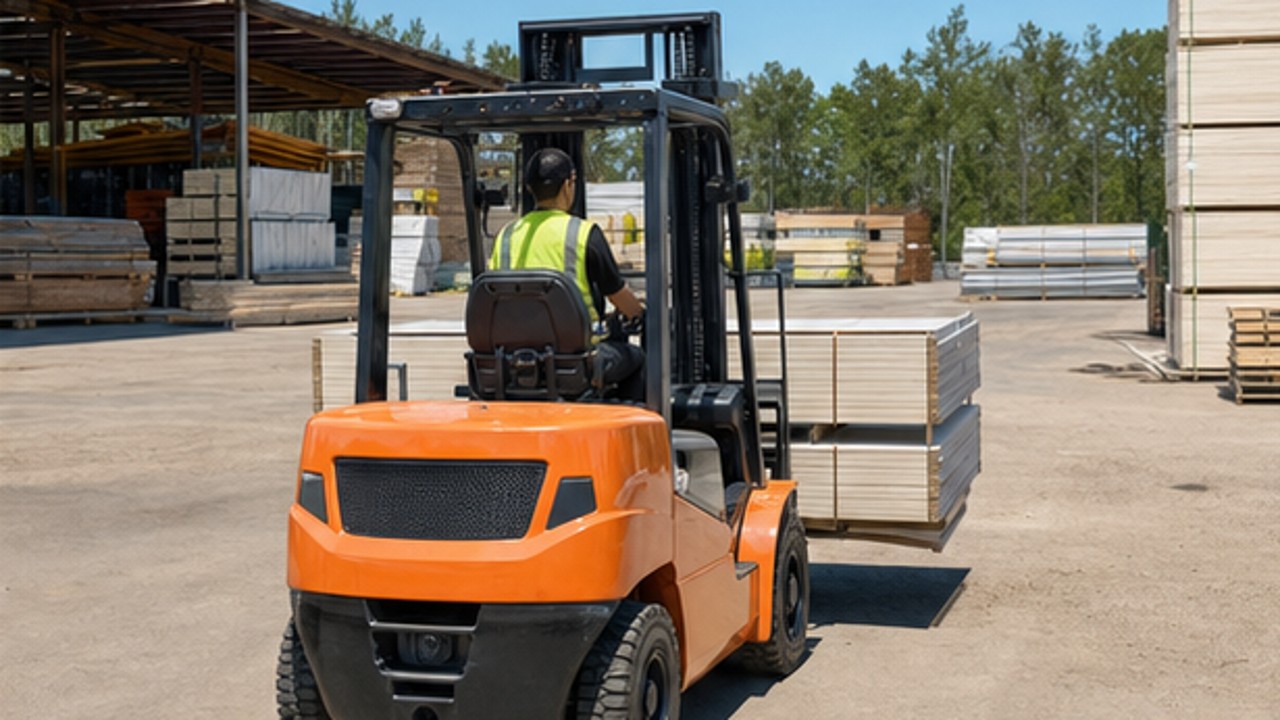 Related Diesel Forklift 1 bright operating scene