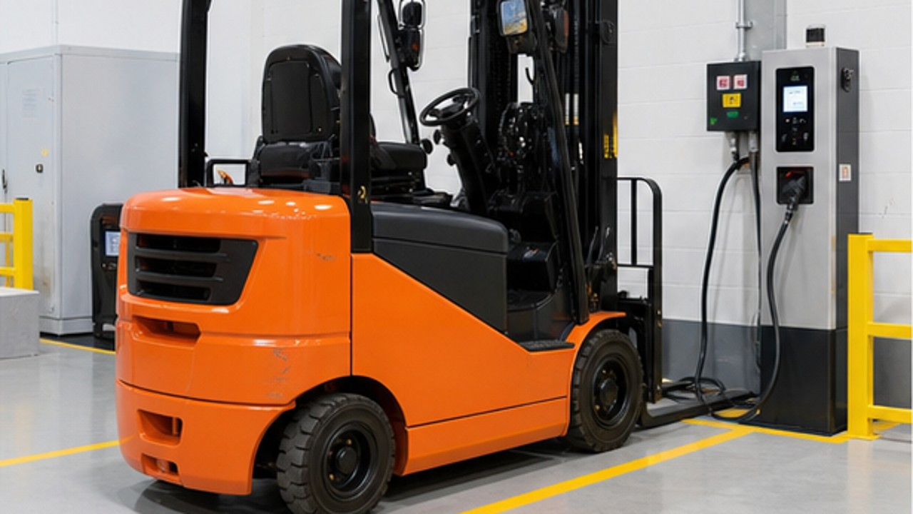 Related Electric Forklift 2 bright operating scene