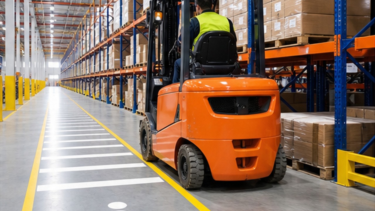 Related Electric Forklift 1 bright operating scene