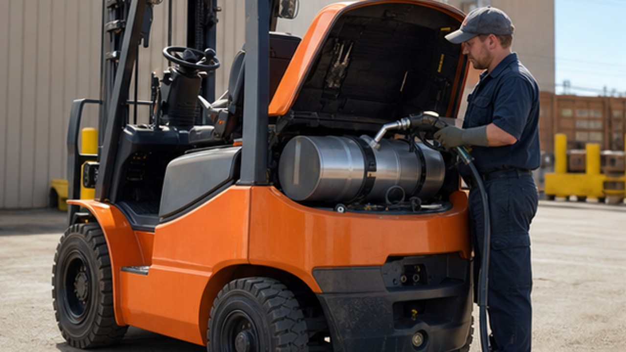 Related Diesel Forklift 2 bright operating scene