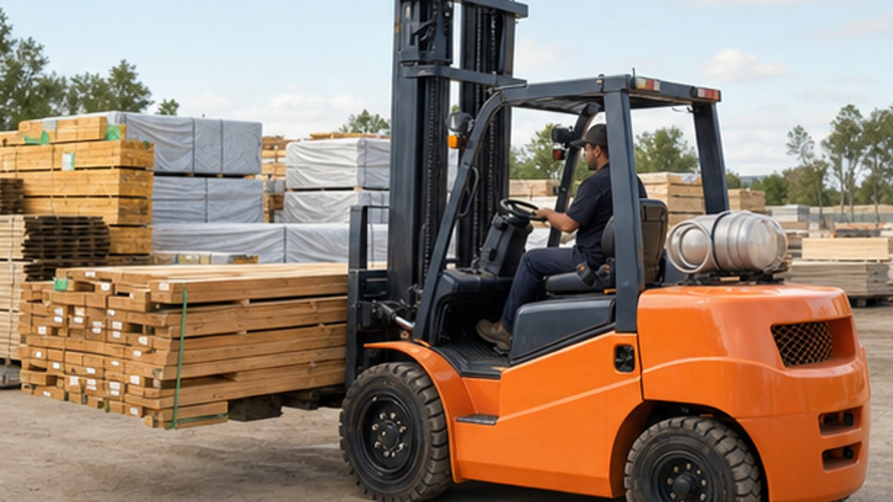Related Diesel Forklift 3 bright operating scene