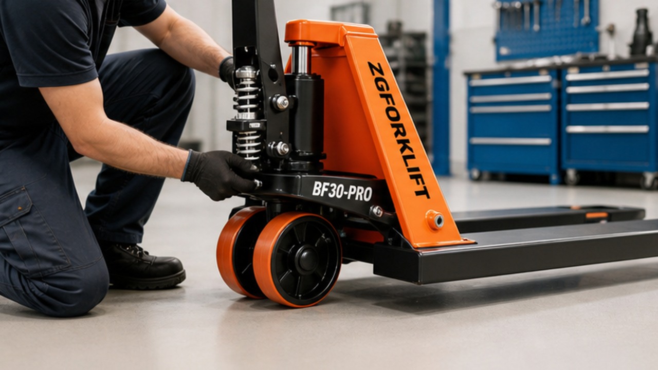 BF30-PRO manual pallet truck dealer service and maintenance scene