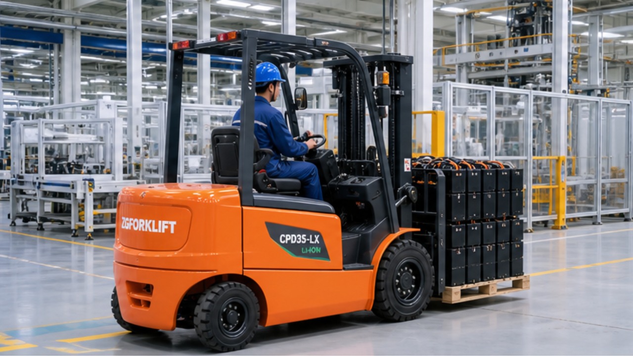 CPD35-LX lithium electric forklift in a customer application scene