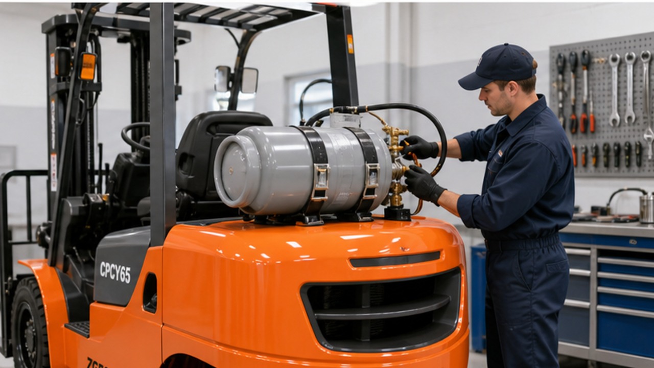 CPCY65 LPG forklift dealer service and maintenance scene