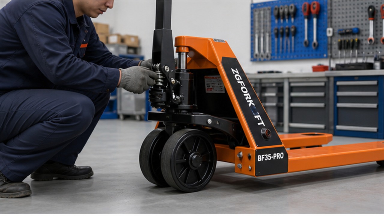 BF35-PRO manual pallet truck dealer service and maintenance scene