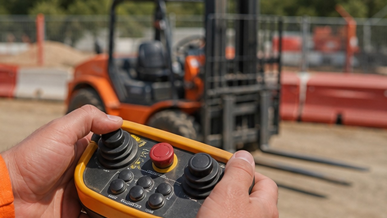 Related Remote Control Rough Terrain Forklift 1 bright operating scene