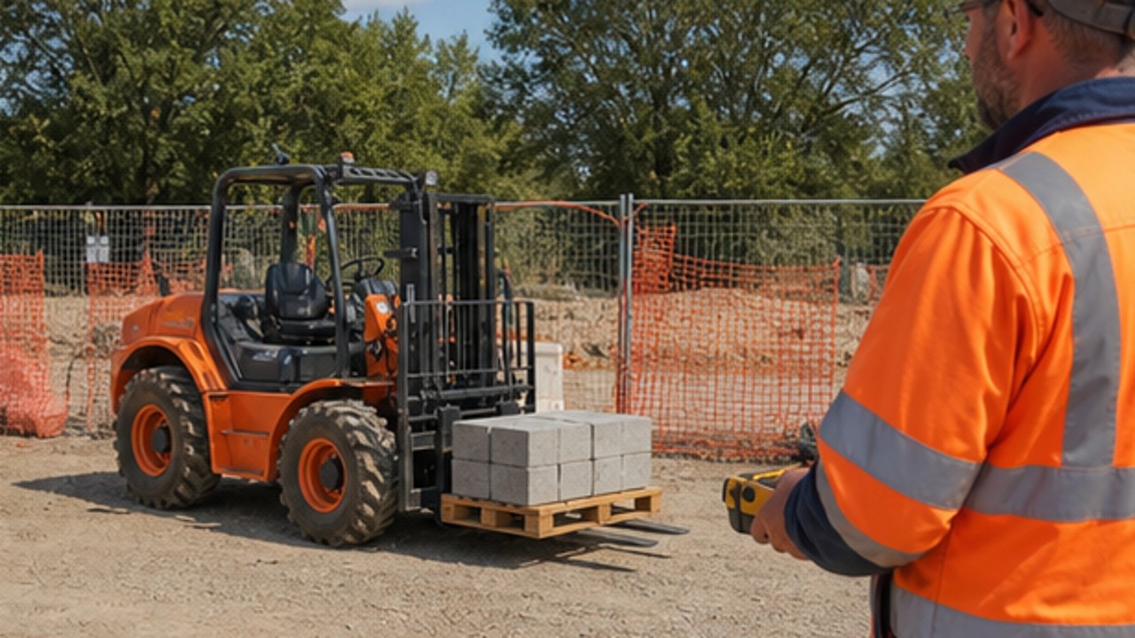 Related Remote Control Rough Terrain Forklift 3 bright operating scene