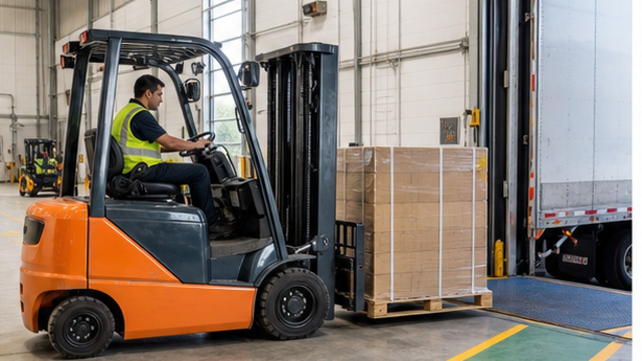 Related Electric Forklift 1 bright operating scene