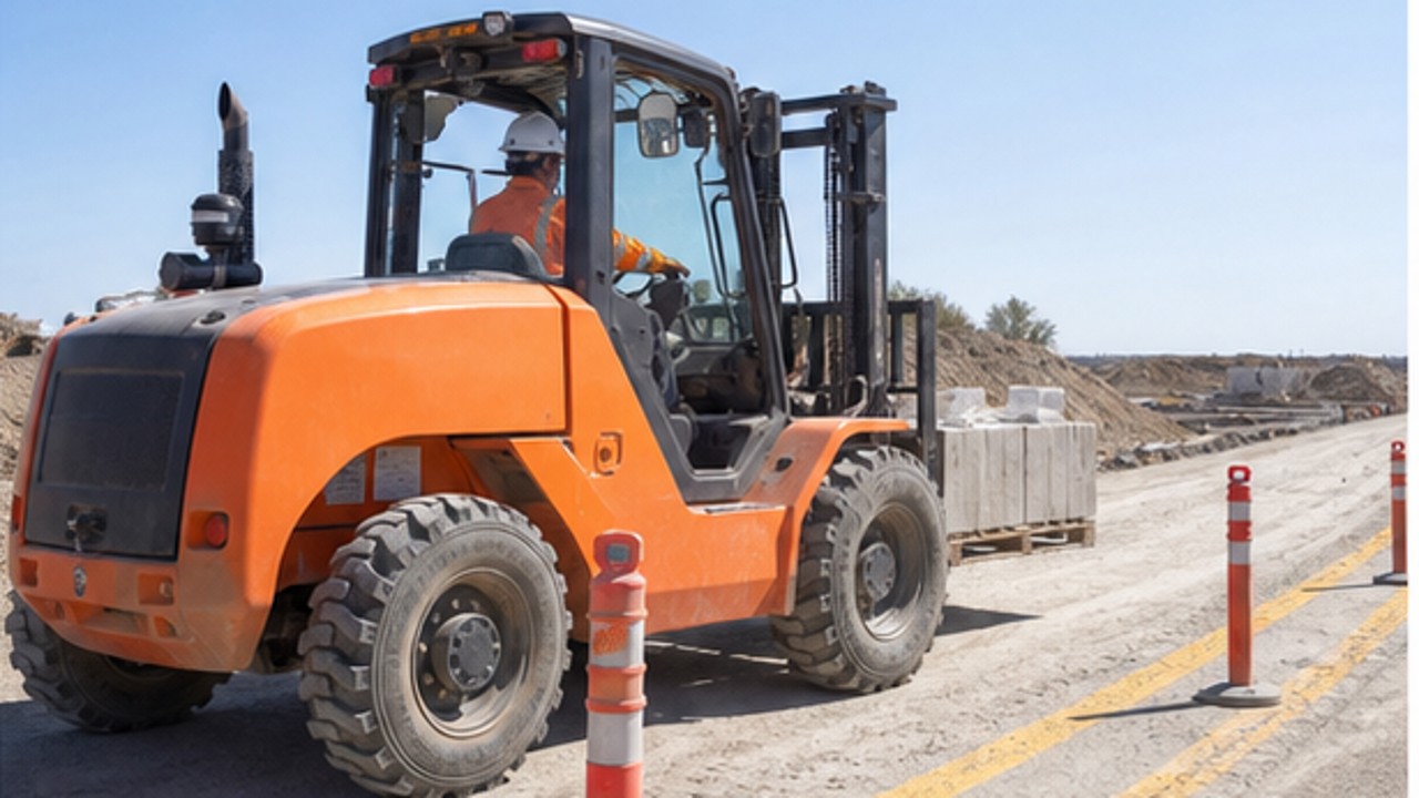 Related Rear-pivot Rough Terrain Forklift 3 bright operating scene