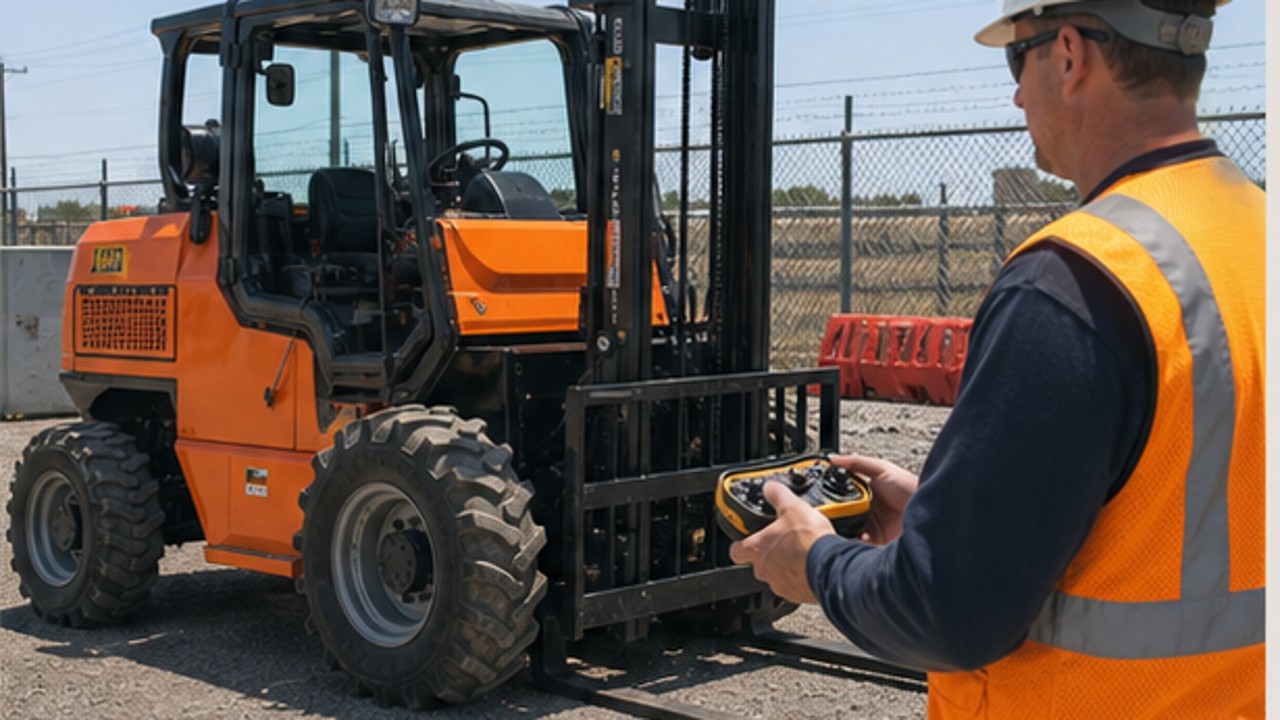 Related Remote Control Rough Terrain Forklift 3 bright operating scene