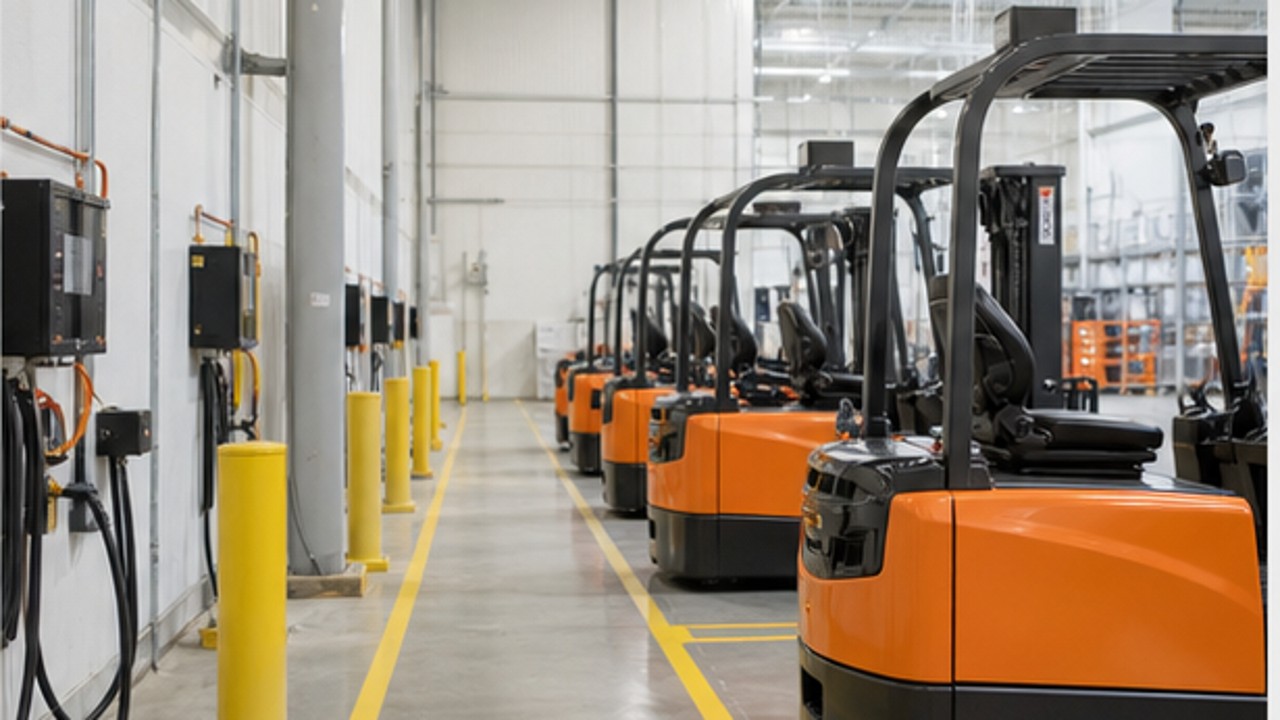 Related Electric Forklift 1 bright operating scene