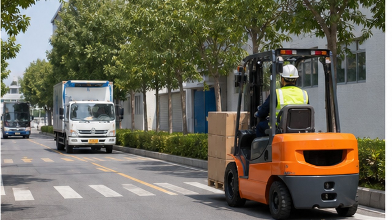 Related Diesel Forklift 3 bright operating scene