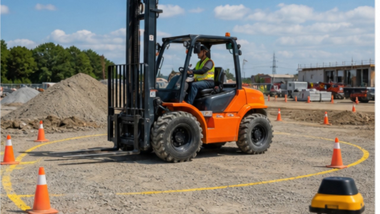Related Remote Control Rough Terrain Forklift 1 bright operating scene