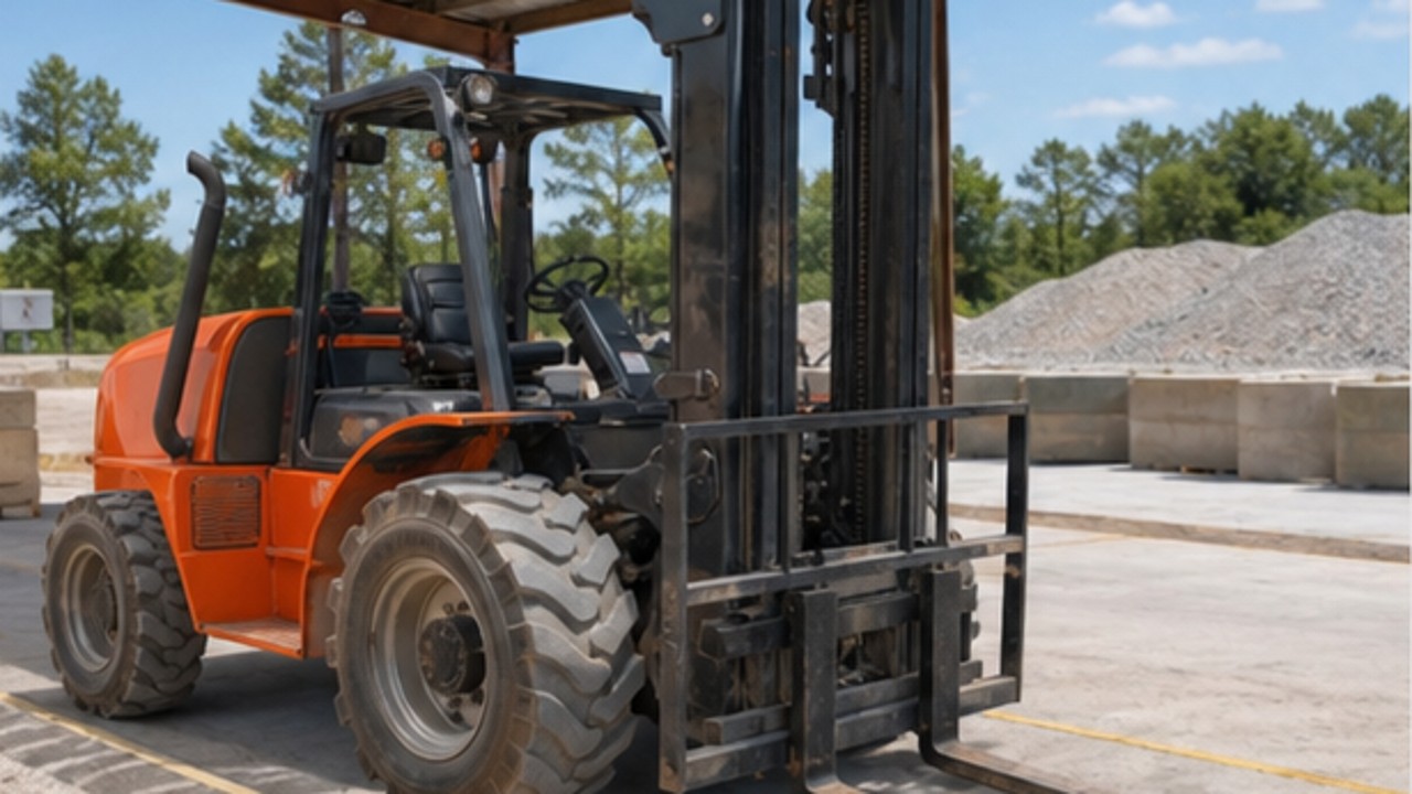 Related Rear-pivot Rough Terrain Forklift 2 bright operating scene