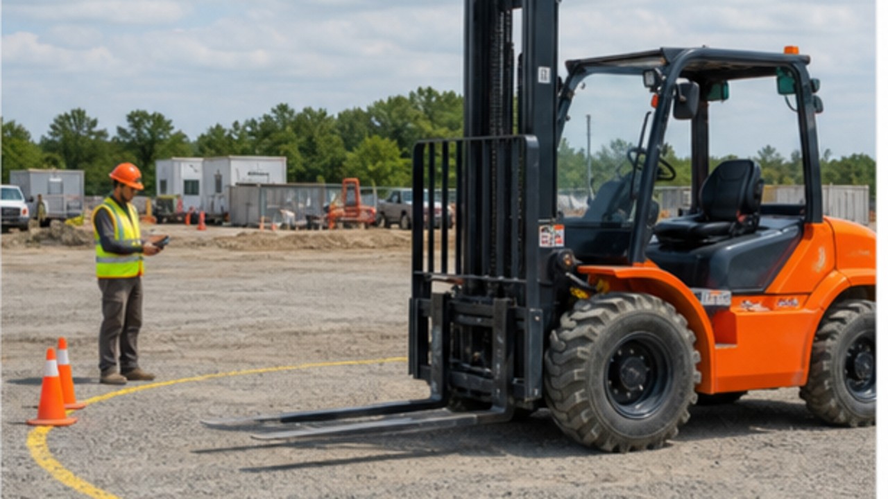 Related Remote Control Rough Terrain Forklift 3 bright operating scene