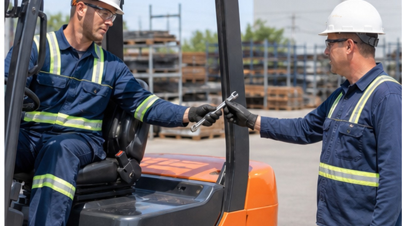Related Diesel Forklift 2 bright operating scene