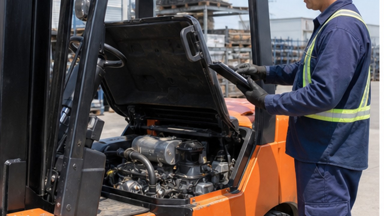 Related Diesel Forklift 3 bright operating scene