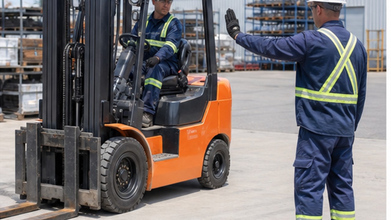 Related Diesel Forklift 1 bright operating scene