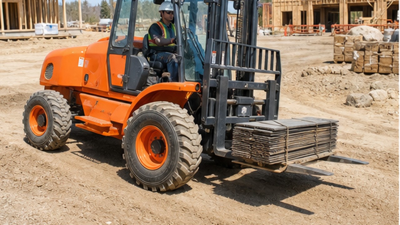 Related Rear-pivot Rough Terrain Forklift 2 bright operating scene