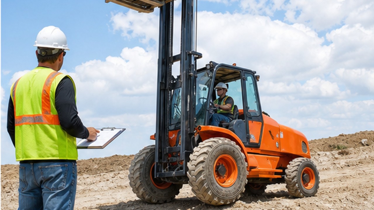 Related Rear-pivot Rough Terrain Forklift 3 bright operating scene