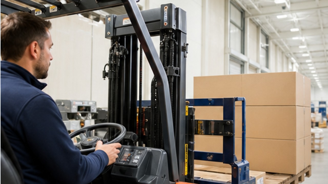Related Electric Forklift 1 bright operating scene