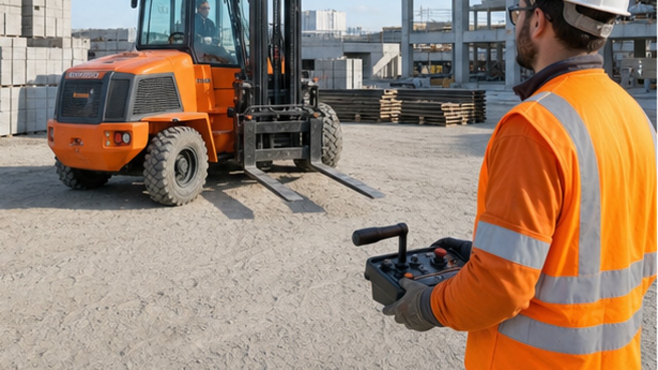 Related Remote Control Rough Terrain Forklift 3 bright operating scene