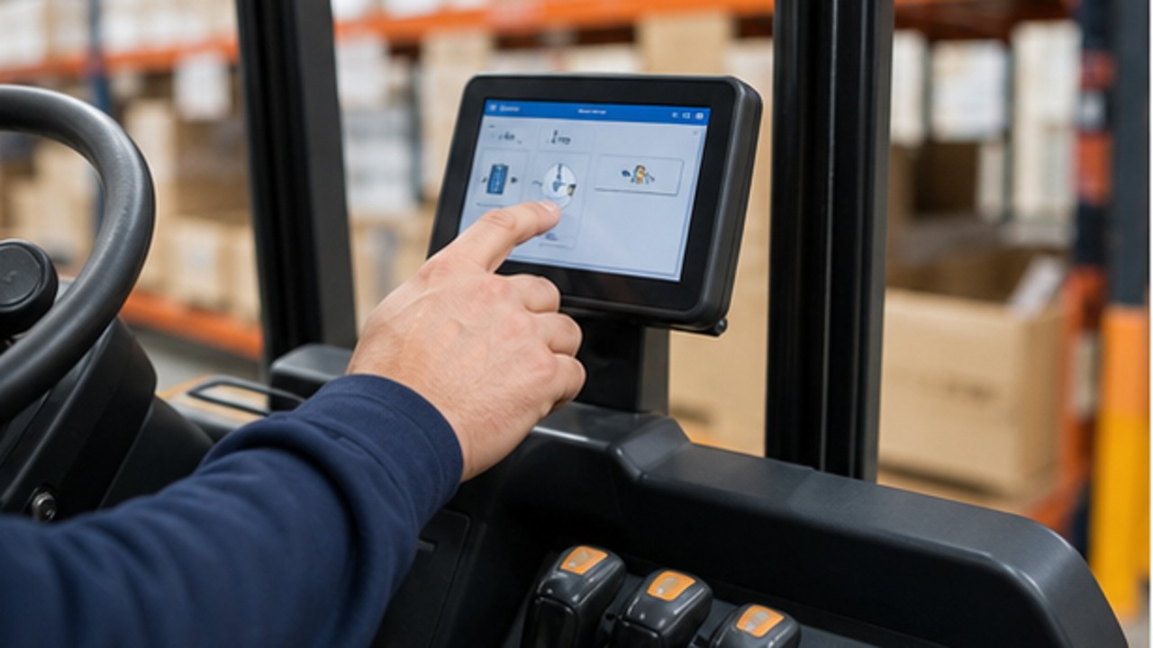 Related Electric Forklift 2 bright operating scene