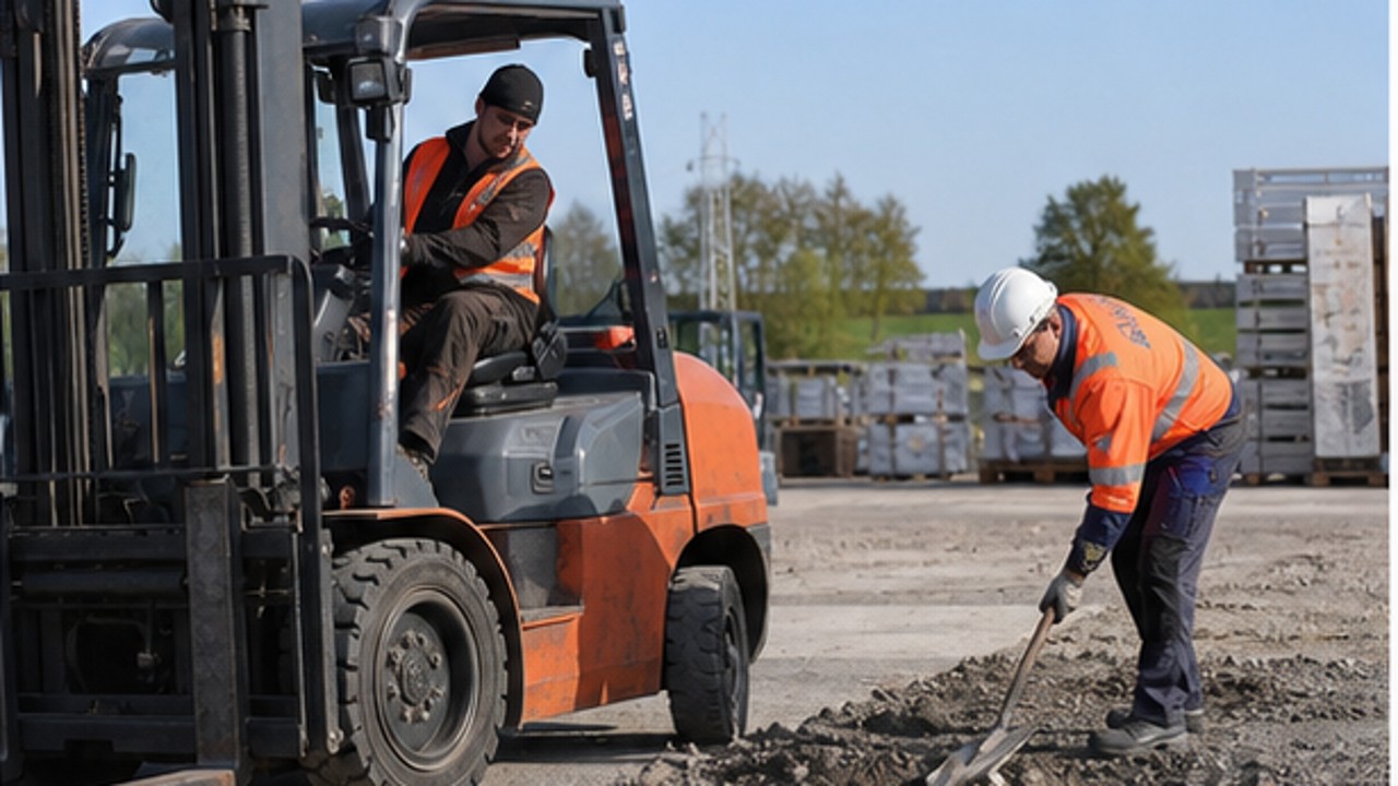 Related Diesel Forklift 1 bright operating scene