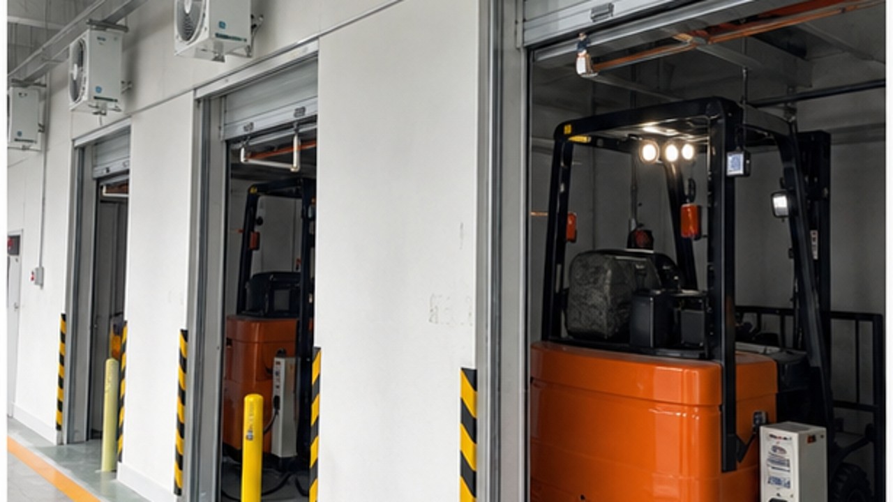 Related Electric Forklift 2 bright operating scene