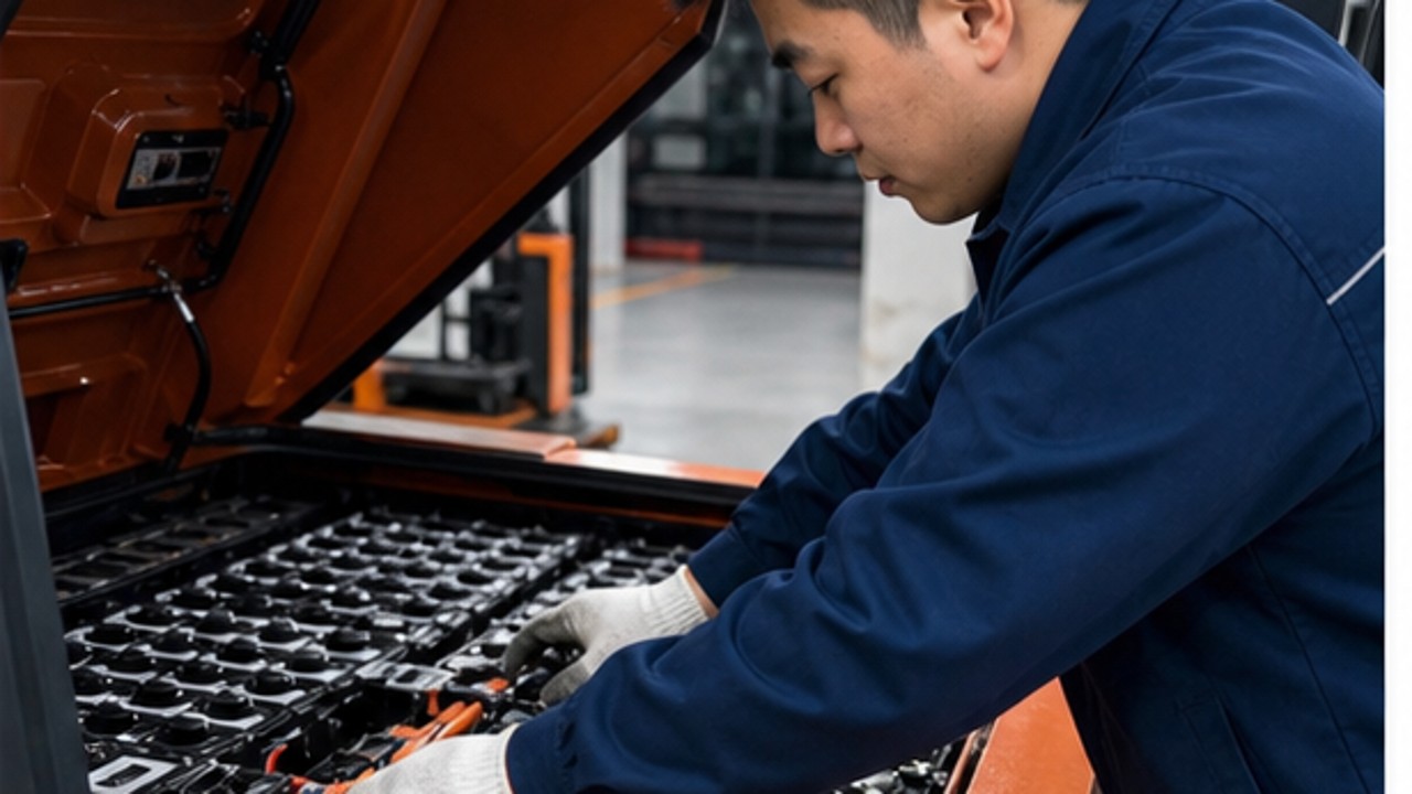 Related Electric Forklift 1 bright operating scene