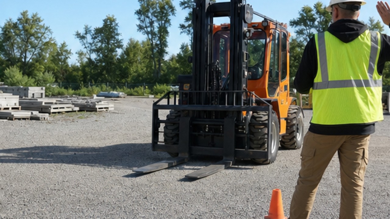 Related Remote Control Rough Terrain Forklift 3 bright operating scene