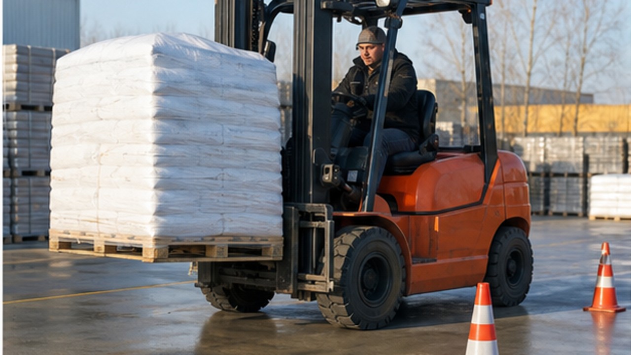 Related Diesel Forklift 2 bright operating scene