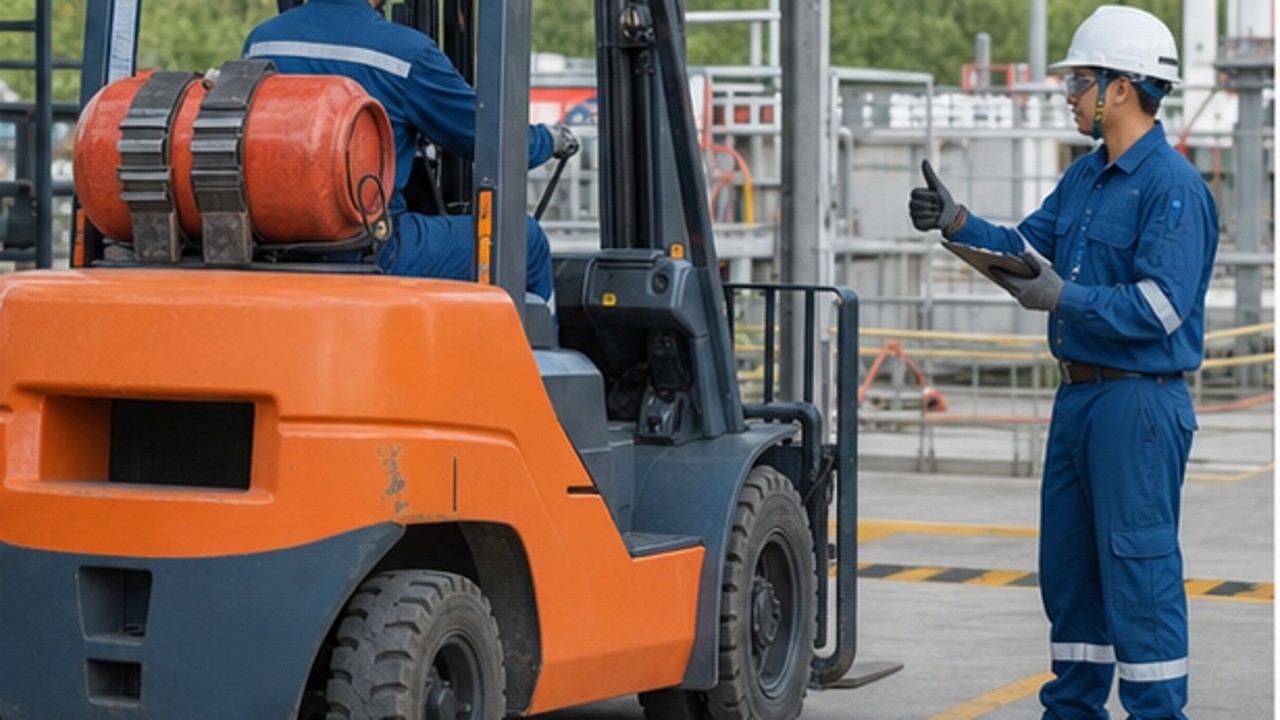 Related LPG Forklift 3 bright operating scene