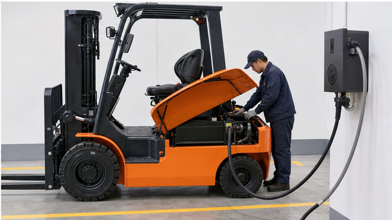 CPD40-LX lithium electric forklift dealer service and maintenance scene
