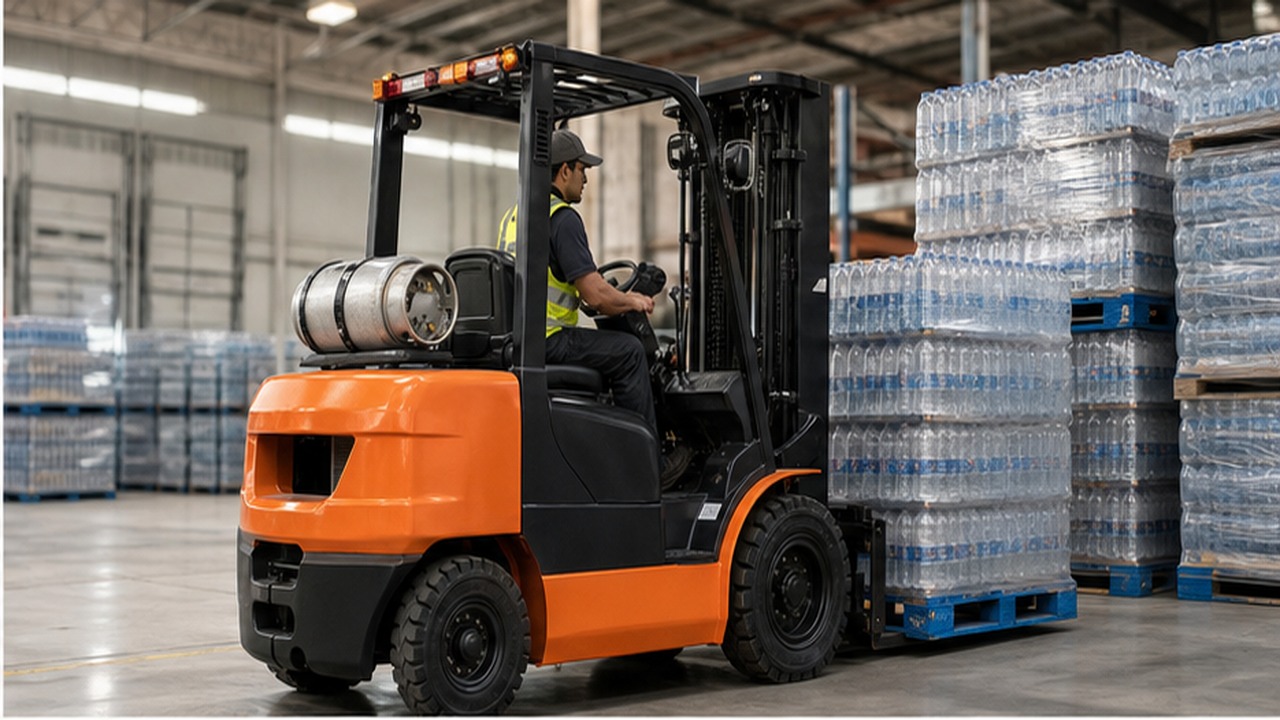 CPCY70 LPG forklift in a customer application scene