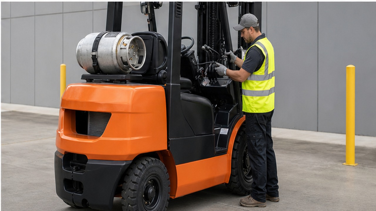 CPCY70 LPG forklift dealer service and maintenance scene