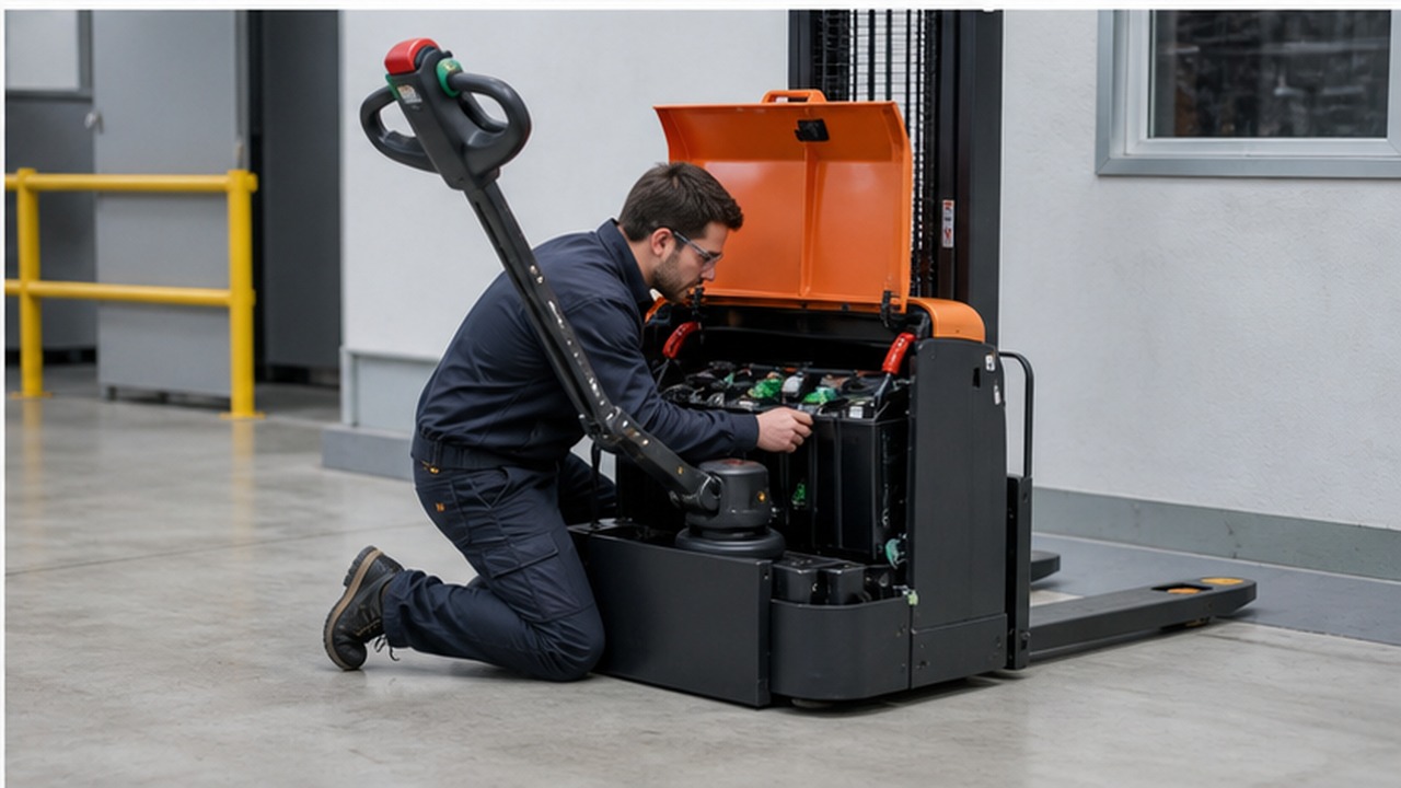 CDD35-R electric pallet stacker dealer service and maintenance scene