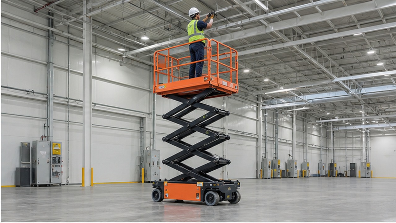 GTJZ1812E-X electric scissor lift in a customer application scene