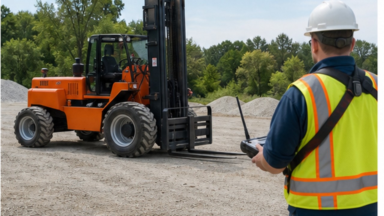 Related Remote Control Rough Terrain Forklift 3 bright operating scene