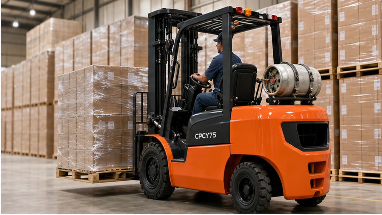 CPCY75 LPG forklift in a customer application scene