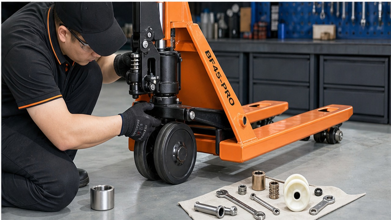 BF45-PRO manual pallet truck dealer service and maintenance scene