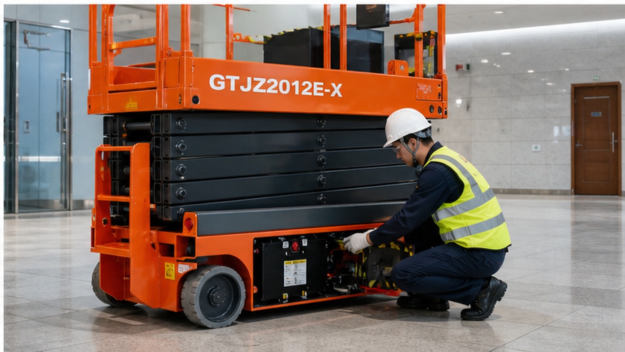 GTJZ2012E-X electric scissor lift dealer service and maintenance scene