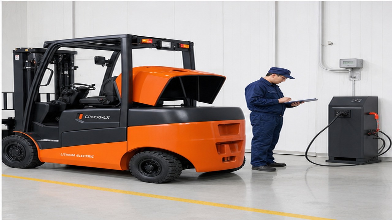 CPD50-LX lithium electric forklift dealer service and maintenance scene