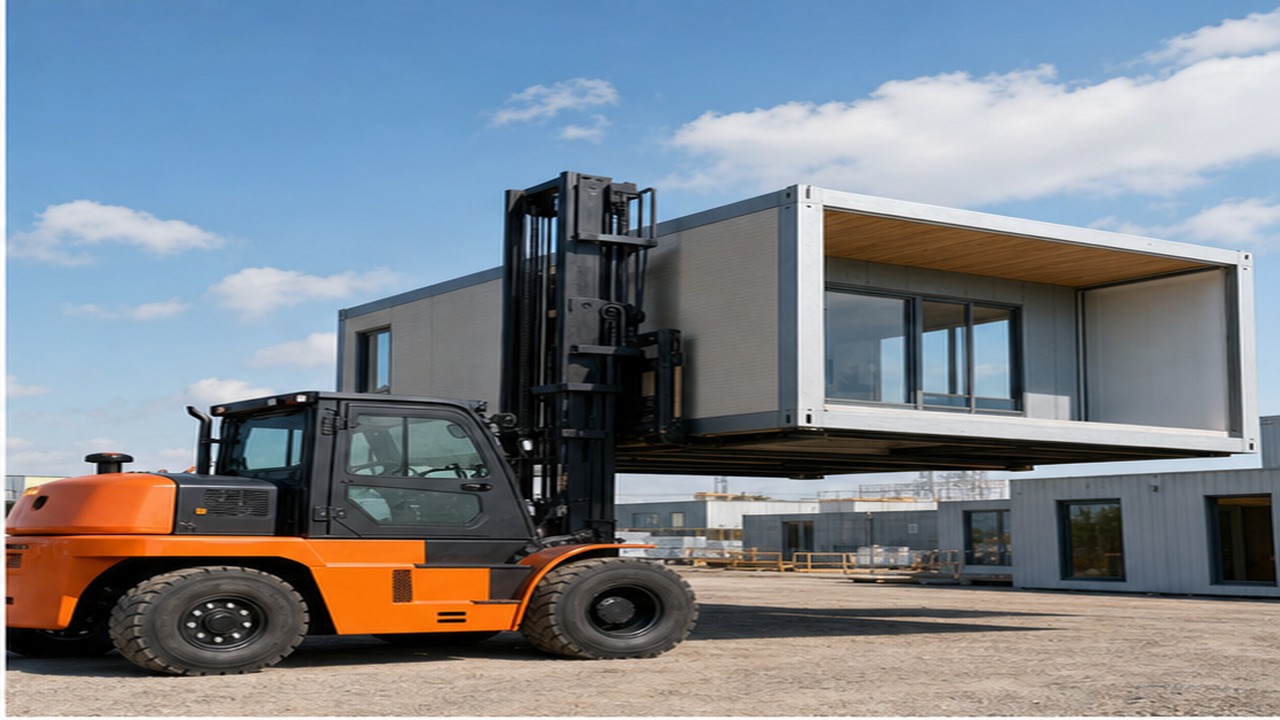 CPC110-X heavy-duty diesel forklift in a customer application scene