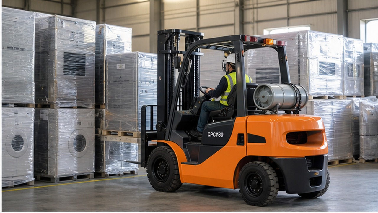 CPCY80 LPG forklift in a customer application scene