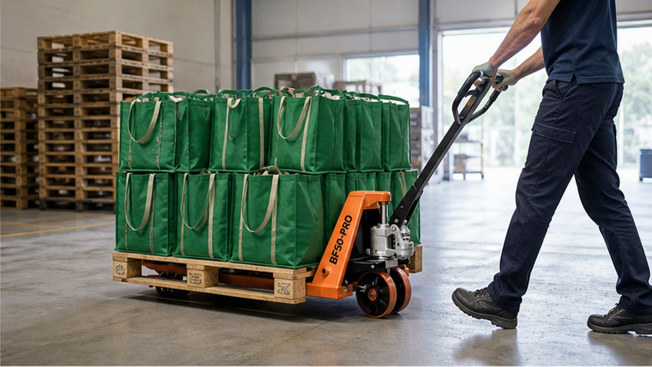 BF50-PRO manual pallet truck in a customer application scene