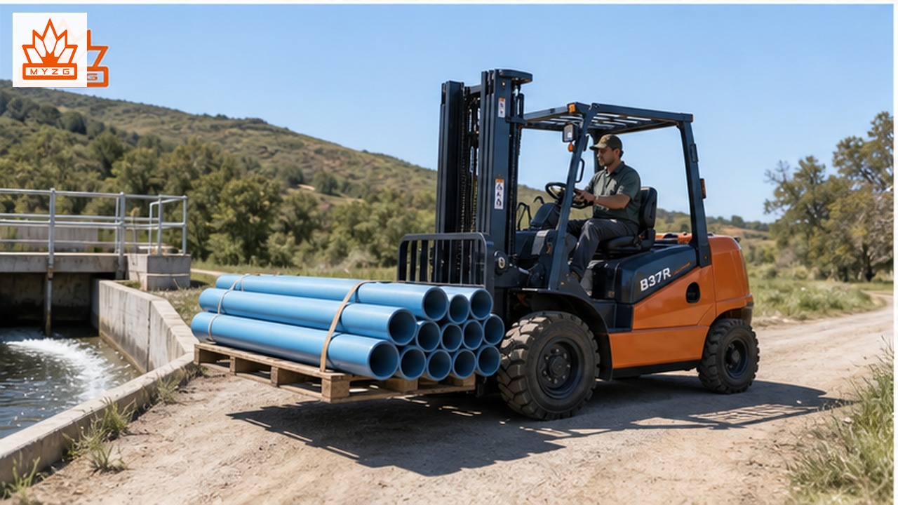B37R rear-pivot rough-terrain forklift selection and industry scene