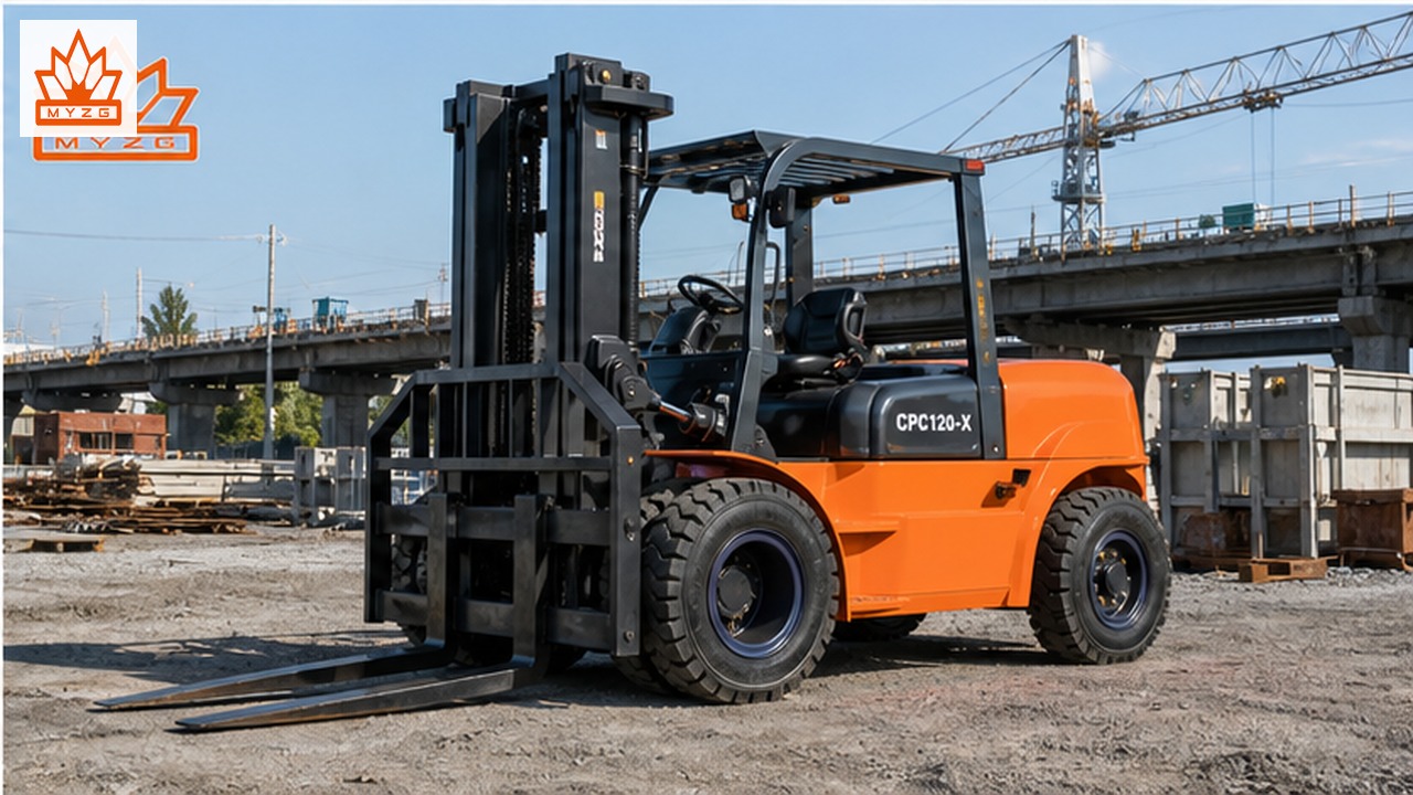 CPC120-X heavy-duty diesel forklift dealer service and maintenance scene